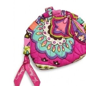 Vera Bradley Va Va Bloom Ruffle Coin Purse Pink Floral Paisley Retired Pattern